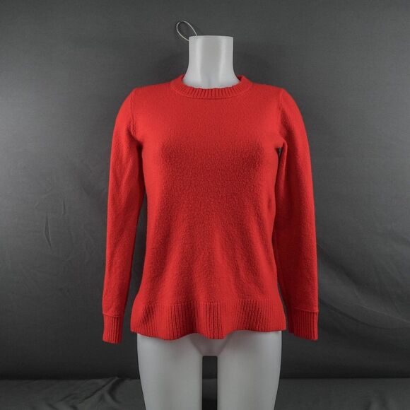 J Crew Womens Sweater XS Red Minimalist Slub Cozy Oversize Y2K Softgirl Preppy - Picture 1 of 10